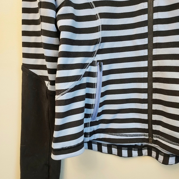 Lululemon Forme Striped Black Purple Jacket Size 12 Zip Front Lulu - Picture 10 of 13